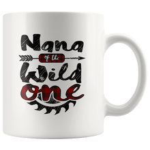 Load image into Gallery viewer, RobustCreative-Nana of the Wild One Lumberjack Woodworker Sawdust - 11oz White Mug red black plaid Woodworking saw dust Gift Idea
