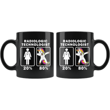 Load image into Gallery viewer, RobustCreative-Radiologic Technologist Dabbing Unicorn 80 20 Principle Superhero Girl Womens - 11oz Black Mug Medical Personnel Gift Idea
