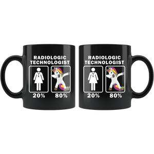 RobustCreative-Radiologic Technologist Dabbing Unicorn 80 20 Principle Superhero Girl Womens - 11oz Black Mug Medical Personnel Gift Idea