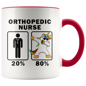 RobustCreative-Orthopedic Nurse Dabbing Unicorn 80 20 Principle Graduation Gift Mens - 11oz Accent Mug Medical Personnel Gift Idea