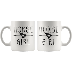 RobustCreative-South Carolina Horse Girl Gifts Carolinian Shape Country for women - 11oz White Mug Riding Lover Gift Idea