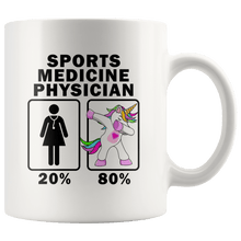 Load image into Gallery viewer, RobustCreative-Sports Medicine Physician Dabbing Unicorn 20 80 Principle Superhero Girl Womens - 11oz White Mug Medical Personnel Gift Idea
