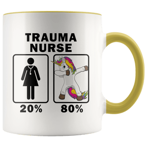 RobustCreative-Trauma Nurse Dabbing Unicorn 80 20 Principle Superhero Girl Womens - 11oz Accent Mug Medical Personnel Gift Idea