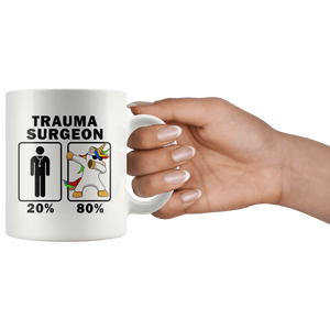 RobustCreative-Trauma Surgeon Dabbing Unicorn 80 20 Principle Graduation Gift Mens - 11oz White Mug Medical Personnel Gift Idea