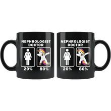 Load image into Gallery viewer, RobustCreative-Nephrologist Doctor Dabbing Unicorn 80 20 Principle Superhero Girl Womens - 11oz Black Mug Medical Personnel Gift Idea
