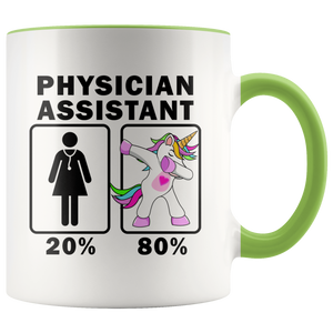 RobustCreative-Physician Assistant Dabbing Unicorn 20 80 Principle Superhero Girl Womens - 11oz Accent Mug Medical Personnel Gift Idea