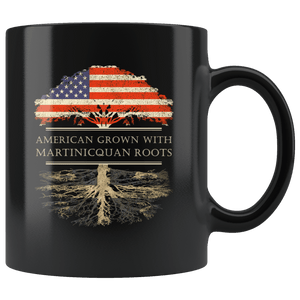 RobustCreative-Martinicquan Roots American Grown Fathers Day Gift - Martinicquan Pride 11oz Funny Black Coffee Mug - Real Martinique Hero Flag Papa National Heritage - Friends Gift - Both Sides Printed