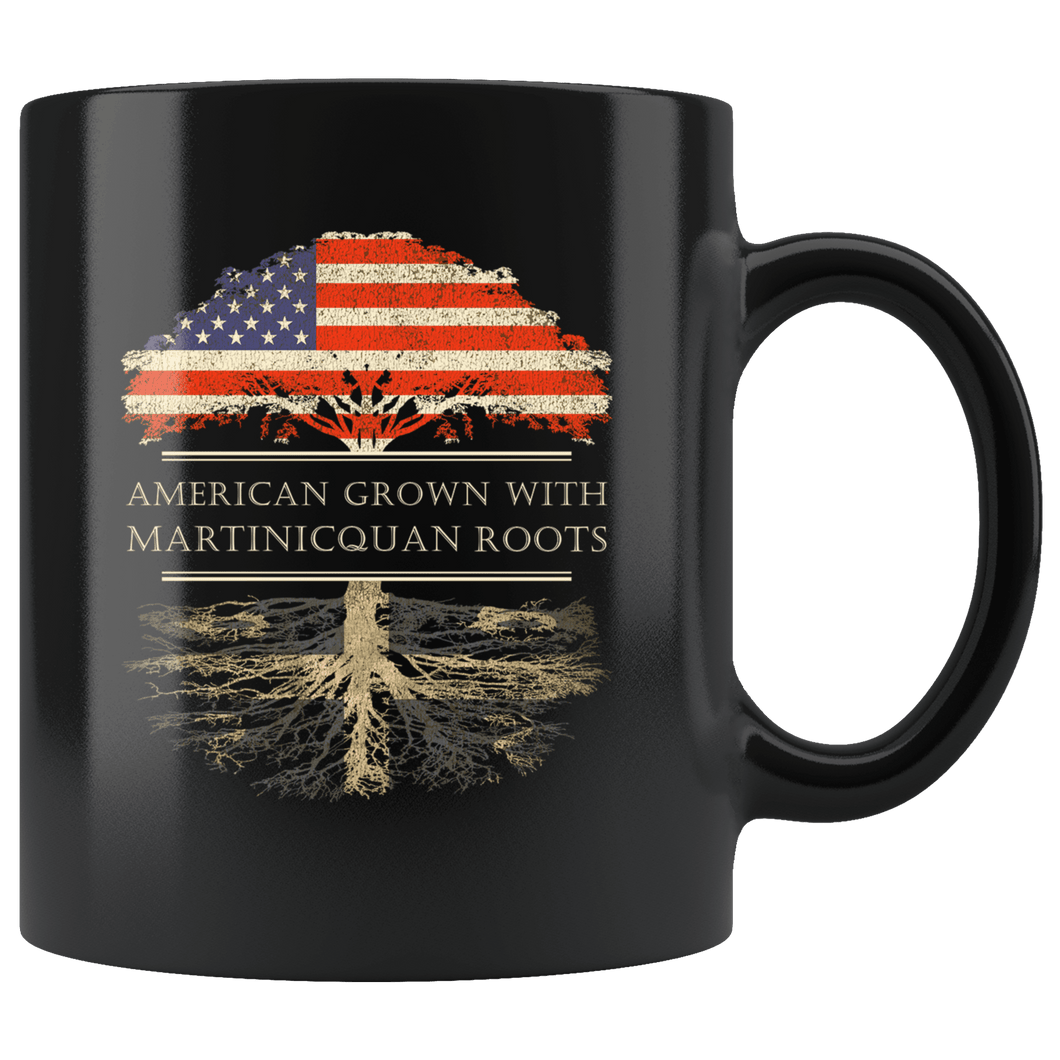 RobustCreative-Martinicquan Roots American Grown Fathers Day Gift - Martinicquan Pride 11oz Funny Black Coffee Mug - Real Martinique Hero Flag Papa National Heritage - Friends Gift - Both Sides Printed