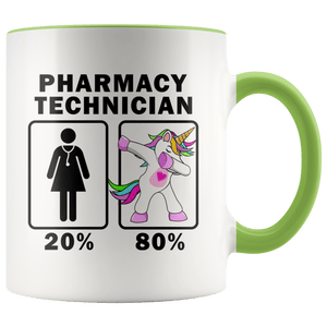 RobustCreative-Pharmacy Technician Dabbing Unicorn 20 80 Principle Superhero Girl Womens - 11oz Accent Mug Medical Personnel Gift Idea