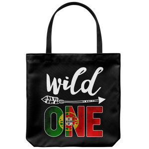 RobustCreative-Portugal Wild One Birthday Outfit 1 Portuguese Flag Tote Bag Gift Idea