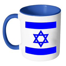 Load image into Gallery viewer, RobustCreative-Israel - Independence Day 11oz Funny Blue &amp; White Coffee Mug - 70  Anniversary Jewish Israeli Flag - Women Men Friends Gift - Both Sides Printed (Distressed)
