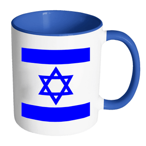 RobustCreative-Israel - Independence Day 11oz Funny Blue & White Coffee Mug - 70  Anniversary Jewish Israeli Flag - Women Men Friends Gift - Both Sides Printed (Distressed)