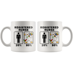 RobustCreative-Registered Nurse Dabbing Unicorn 80 20 Principle Graduation Gift Mens - 11oz White Mug Medical Personnel Gift Idea