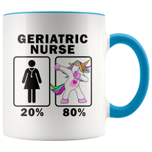 Load image into Gallery viewer, RobustCreative-Geriatric Nurse Dabbing Unicorn 20 80 Principle Superhero Girl Womens - 11oz Accent Mug Medical Personnel Gift Idea
