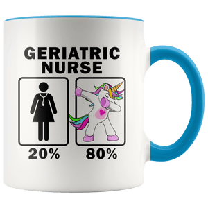 RobustCreative-Geriatric Nurse Dabbing Unicorn 20 80 Principle Superhero Girl Womens - 11oz Accent Mug Medical Personnel Gift Idea