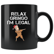 Load image into Gallery viewer, RobustCreative-Llama Dabbing Santa Relax Gringo Im Legal Alpaca Peru Cute - 11oz Black Mug Christmas gift idea Gift Idea
