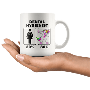 RobustCreative-Dental Hygienist Dabbing Unicorn 20 80 Principle Superhero Girl Womens - 11oz White Mug Medical Personnel Gift Idea