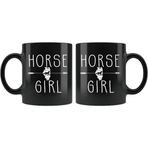 RobustCreative-Illinois Horse Girl Gifts Illinoisan Shape Country for women - 11oz Black Mug Riding Lover Gift Idea