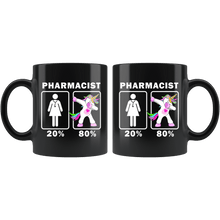 Load image into Gallery viewer, RobustCreative-Pharmacist Dabbing Unicorn 20 80 Principle Superhero Girl Womens - 11oz Black Mug Medical Personnel Gift Idea
