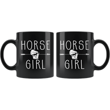 Load image into Gallery viewer, RobustCreative-Wisconsin Horse Girl Gifts Wisconsinite Shape Country for women - 11oz Black Mug Riding Lover Gift Idea
