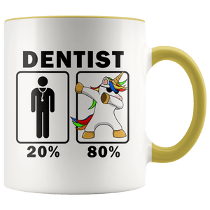 RobustCreative-Dentist Dabbing Unicorn 80 20 Principle Graduation Gift Mens - 11oz Accent Mug Medical Personnel Gift Idea