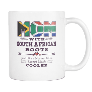 RobustCreative-Best Mom Ever with South African Roots - South Africa Flag 11oz Funny White Coffee Mug - Mothers Day Independence Day - Women Men Friends Gift - Both Sides Printed (Distressed)