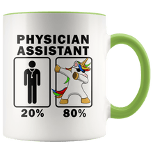 Load image into Gallery viewer, RobustCreative-Physician Assistant Dabbing Unicorn 80 20 Principle Graduation Gift Mens - 11oz Accent Mug Medical Personnel Gift Idea
