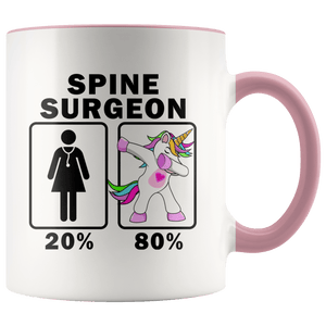 RobustCreative-Spine Surgeon Dabbing Unicorn 20 80 Principle Superhero Girl Womens - 11oz Accent Mug Medical Personnel Gift Idea