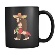 Load image into Gallery viewer, RobustCreative-Bigfoot Sasquatch Chili Pepper - Cinco De Mayo Mexican Fiesta - No Siesta Mexico Party - 11oz Black Funny Coffee Mug Women Men Friends Gift ~ Both Sides Printed

