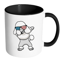Load image into Gallery viewer, RobustCreative-Dabbing Poodle Dog America Flag - Patriotic Merica Murica Pride - 4th of July USA Independence Day - 11oz Black &amp; White Funny Coffee Mug Women Men Friends Gift ~ Both Sides Printed
