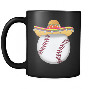 RobustCreative-Funny Baseball Mexican Sport - Cinco De Mayo Mexican Fiesta - No Siesta Mexico Party - 11oz Black Funny Coffee Mug Women Men Friends Gift ~ Both Sides Printed