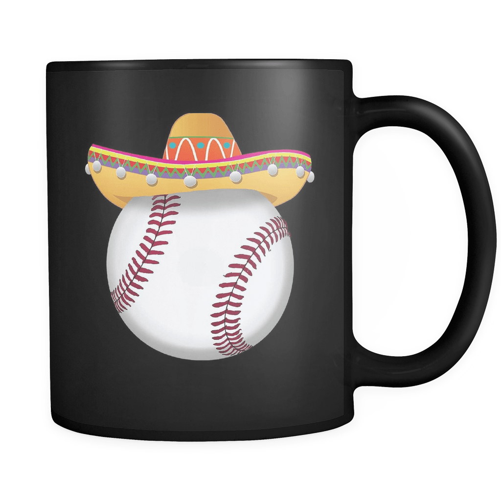 RobustCreative-Funny Baseball Mexican Sport - Cinco De Mayo Mexican Fiesta - No Siesta Mexico Party - 11oz Black Funny Coffee Mug Women Men Friends Gift ~ Both Sides Printed