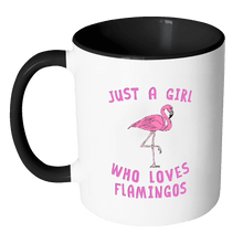 Load image into Gallery viewer, RobustCreative-Just a Girl Who Loves Flamingo the Wild One Animal Spirit 11oz Black &amp; White Coffee Mug ~ Both Sides Printed
