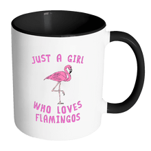 Load image into Gallery viewer, RobustCreative-Just a Girl Who Loves Flamingo the Wild One Animal Spirit 11oz Black &amp; White Coffee Mug ~ Both Sides Printed
