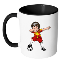 Load image into Gallery viewer, RobustCreative-Dabbing Soccer Boys Macedonia Macedonian Skopje Gift National Soccer Tournament Game 11oz Black &amp; White Coffee Mug ~ Both Sides Printed
