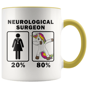 RobustCreative-Neurological Surgeon Dabbing Unicorn 80 20 Principle Superhero Girl Womens - 11oz Accent Mug Medical Personnel Gift Idea