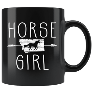 RobustCreative-Montana Horse Girl Gifts Montanan Shape Country for women - 11oz Black Mug Riding Lover Gift Idea