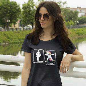 RobustCreative-School Psychologist Dabbing Unicorn Women's T-shirt