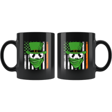Load image into Gallery viewer, RobustCreative-Panda American Irish Flag  St Patricks Day Shamrock Black 11oz Mug Gift Idea
