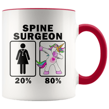 Load image into Gallery viewer, RobustCreative-Spine Surgeon Dabbing Unicorn 20 80 Principle Superhero Girl Womens - 11oz Accent Mug Medical Personnel Gift Idea
