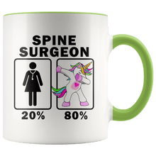 Load image into Gallery viewer, RobustCreative-Spine Surgeon Dabbing Unicorn 20 80 Principle Superhero Girl Womens - 11oz Accent Mug Medical Personnel Gift Idea
