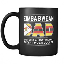 Load image into Gallery viewer, RobustCreative-Zimbabwe Dad is Cooler - Fathers Day Gifts Black 11oz Funny Coffee Mug - Promoted to Daddy Gift From Kids - Women Men Friends Gift - Both Sides Printed (Distressed)
