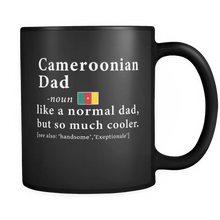 Load image into Gallery viewer, RobustCreative-Cameroonian Dad Definition Fathers Day Gift Flag - Cameroonian Pride 11oz Funny Black Coffee Mug - Cameroon Roots National Heritage - Friends Gift - Both Sides Printed
