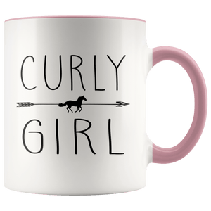 RobustCreative-Curly Horse Girl Gifts Horses Lover Riding Racing - 11oz Accent Mug Riding Lover Gift Idea