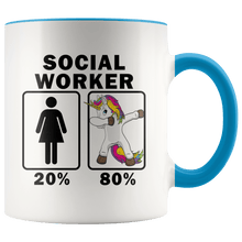 Load image into Gallery viewer, RobustCreative-Social Worker Dabbing Unicorn 80 20 Principle Superhero Girl Womens - 11oz Accent Mug Medical Personnel Gift Idea
