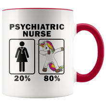 Load image into Gallery viewer, RobustCreative-Psychiatric Nurse Dabbing Unicorn 80 20 Principle Superhero Girl Womens - 11oz Accent Mug Medical Personnel Gift Idea
