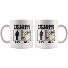 Load image into Gallery viewer, RobustCreative-Physician Assistant Dabbing Unicorn 80 20 Principle Graduation Gift Mens - 11oz White Mug Medical Personnel Gift Idea
