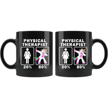 Load image into Gallery viewer, RobustCreative-Physical Therapist Dabbing Unicorn 20 80 Principle Superhero Girl Womens - 11oz Black Mug Medical Personnel Gift Idea
