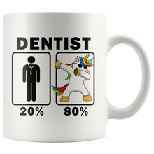 Load image into Gallery viewer, RobustCreative-Dentist Dabbing Unicorn 80 20 Principle Graduation Gift Mens - 11oz White Mug Medical Personnel Gift Idea
