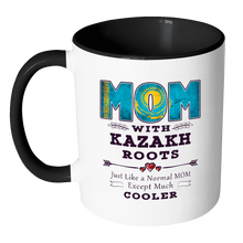 Load image into Gallery viewer, RobustCreative-Best Mom Ever with Kazakh Roots - Kazakhstan Flag 11oz Funny Black &amp; White Coffee Mug - Mothers Day Independence Day - Women Men Friends Gift - Both Sides Printed (Distressed)
